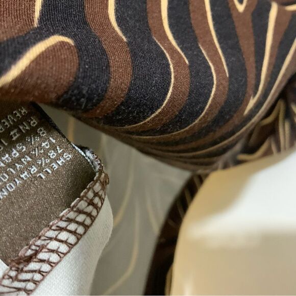 J. McLaughlin Terrin Ruffle Zambria Woman, size M , brown/black/cream - Picture 6 of 6